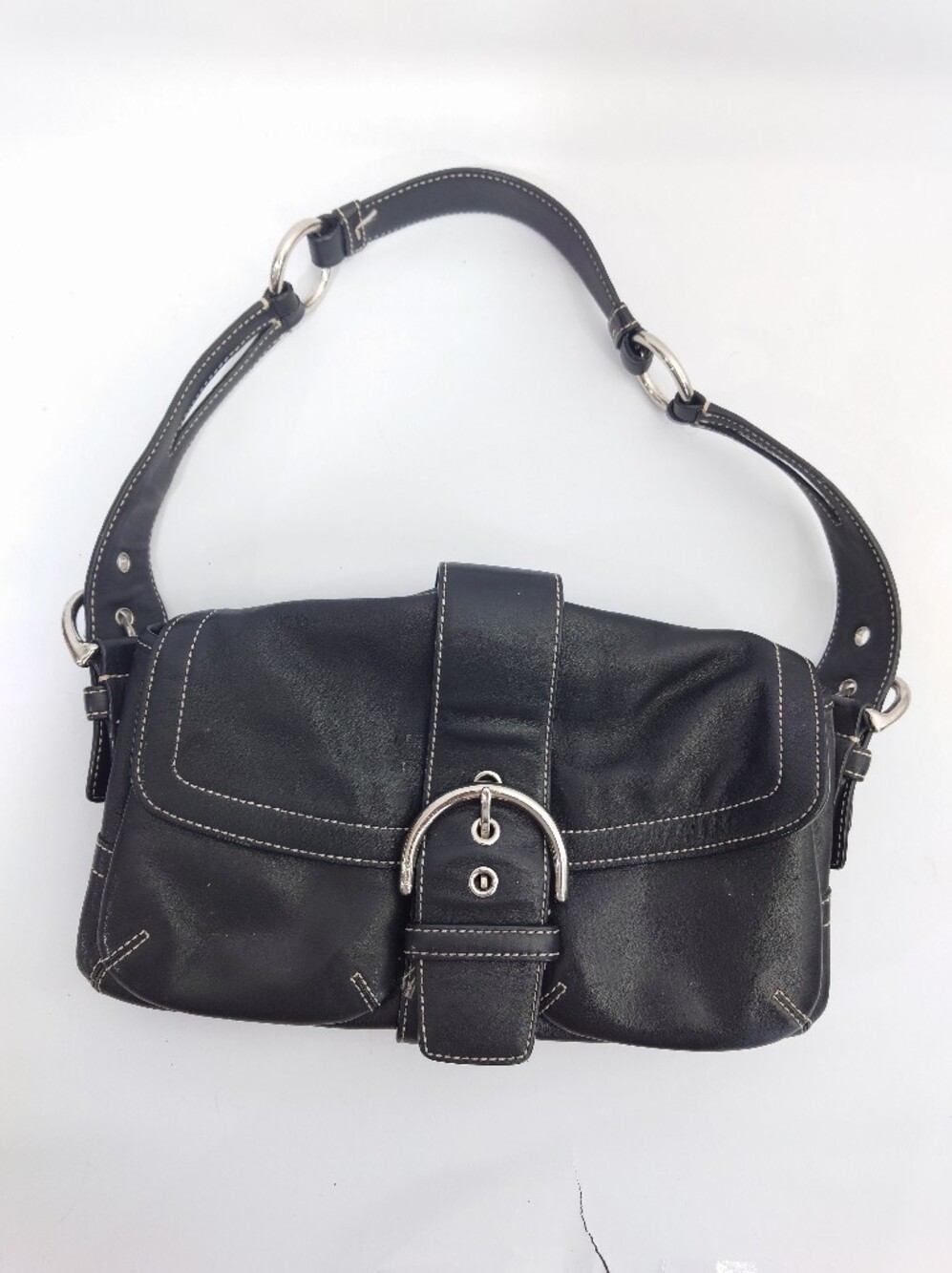 Vintage Y2K Coach Soho 3653 Black Leather Buckle Shoulder Bag - Picture 8 of 8